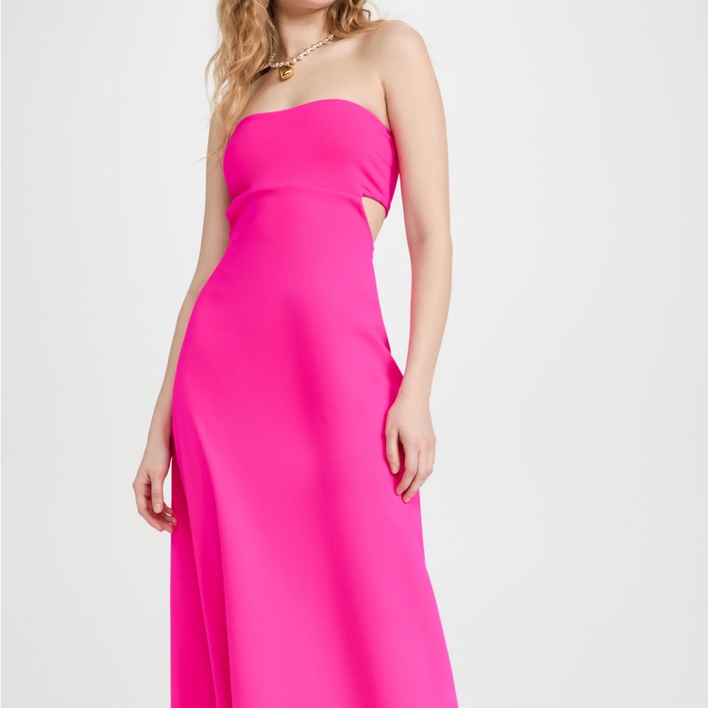 COPY - COPY - Revolve hot pink strapless Barbie maxi gown summer wedding guest …